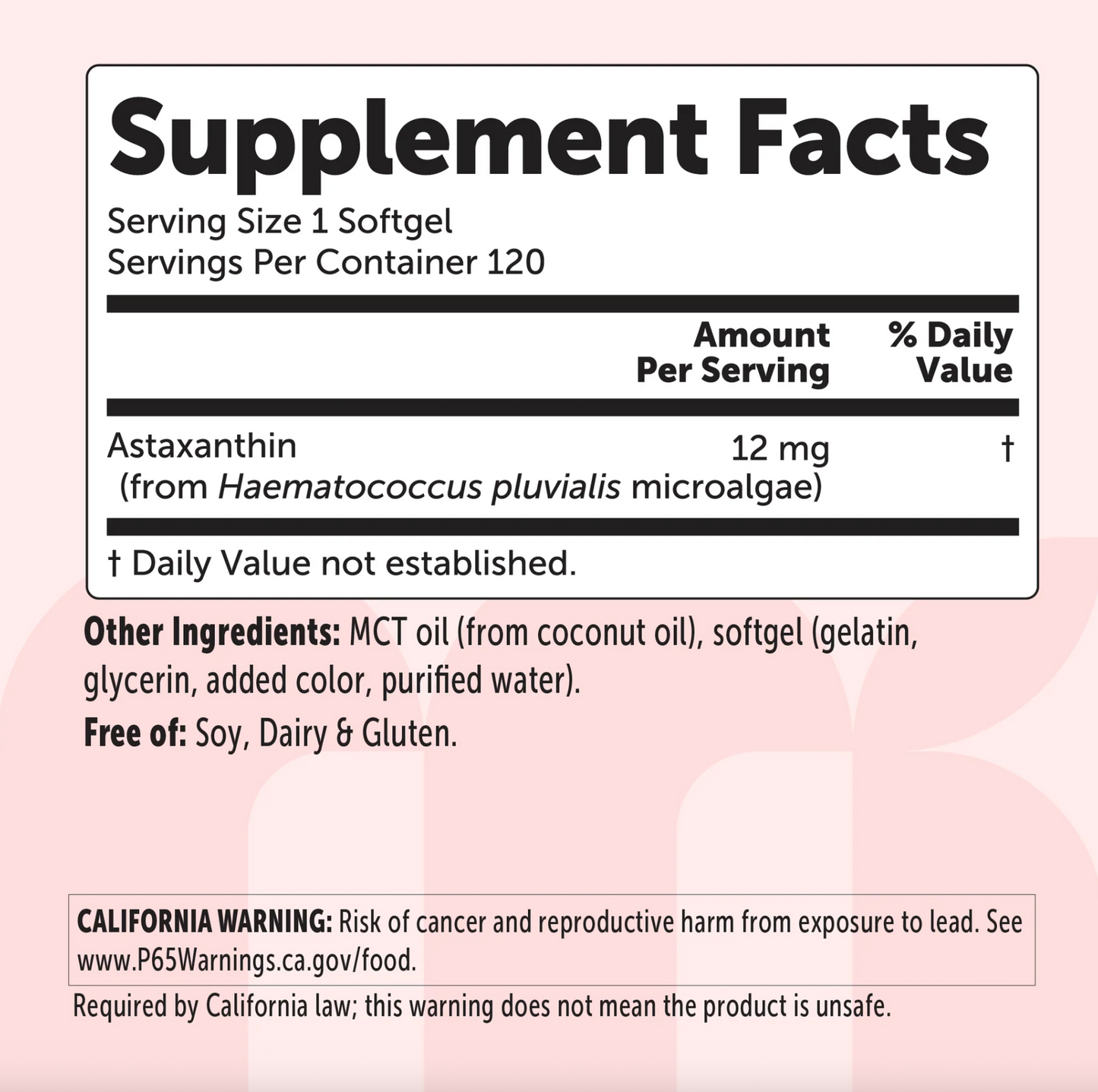 Coral Bloom Astaxanthin 12mg softgels